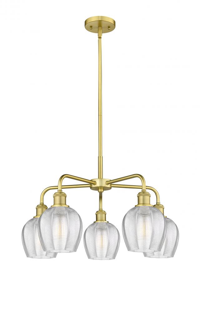 Norfolk - 5 Light - 24 inch - Satin Gold - Chandelier