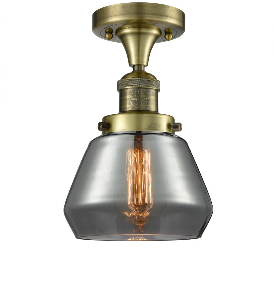 Fulton - 1 Light - 7 inch - Antique Brass - Semi-Flush Mount