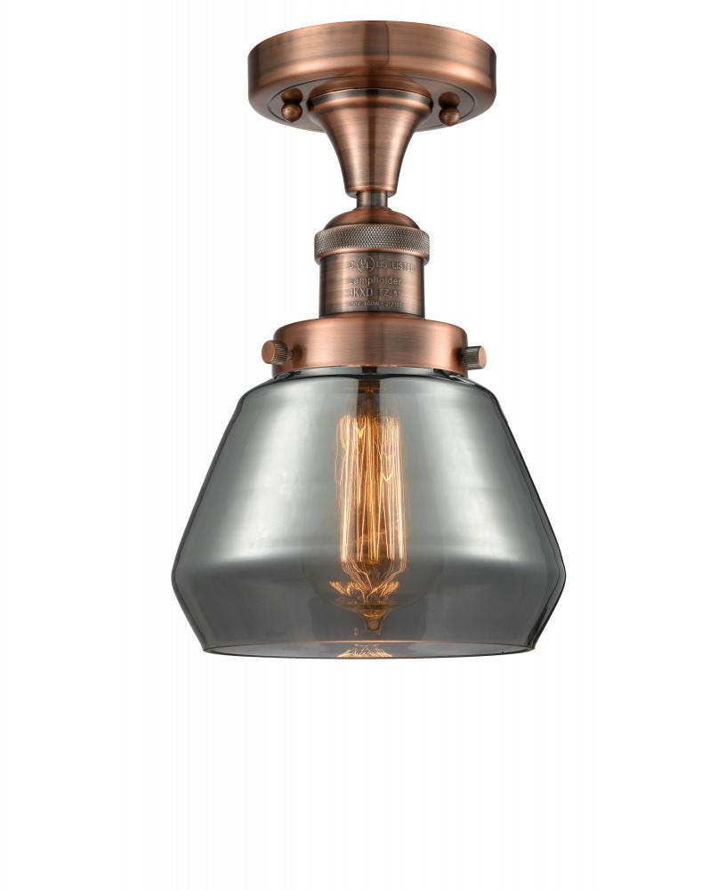 Fulton - 1 Light - 7 inch - Antique Copper - Semi-Flush Mount