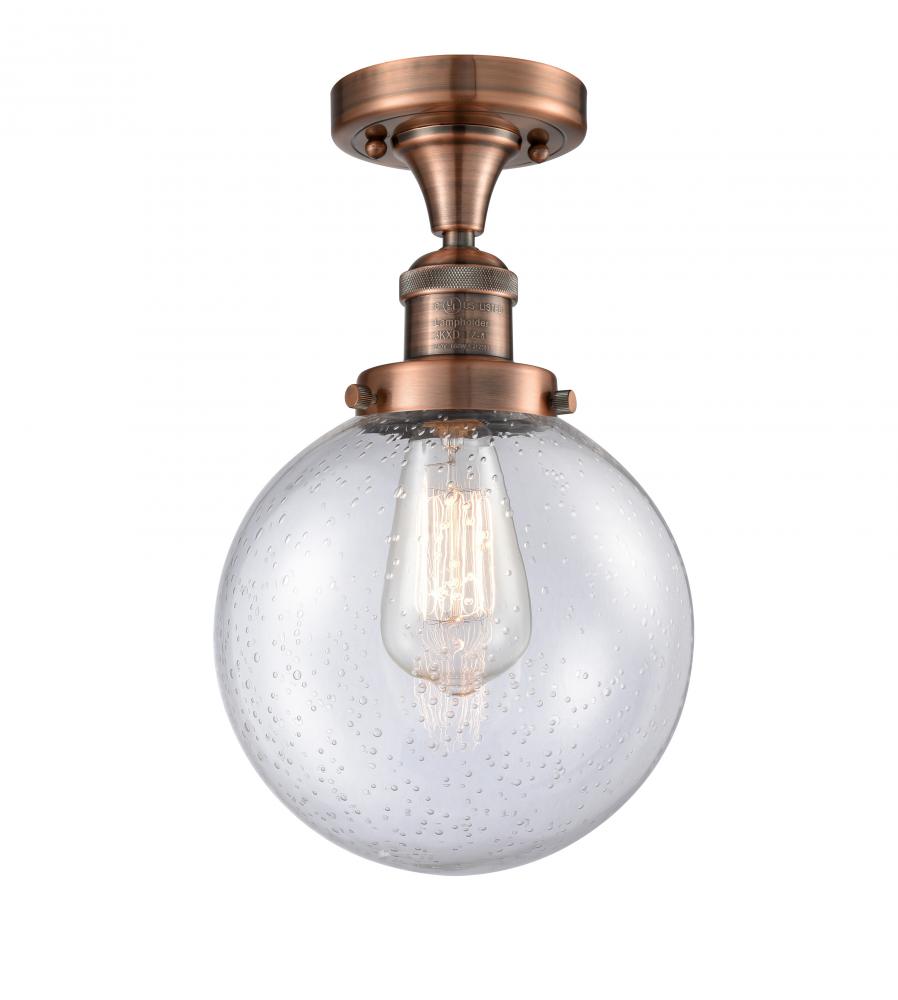 Beacon - 1 Light - 8 inch - Antique Copper - Semi-Flush Mount