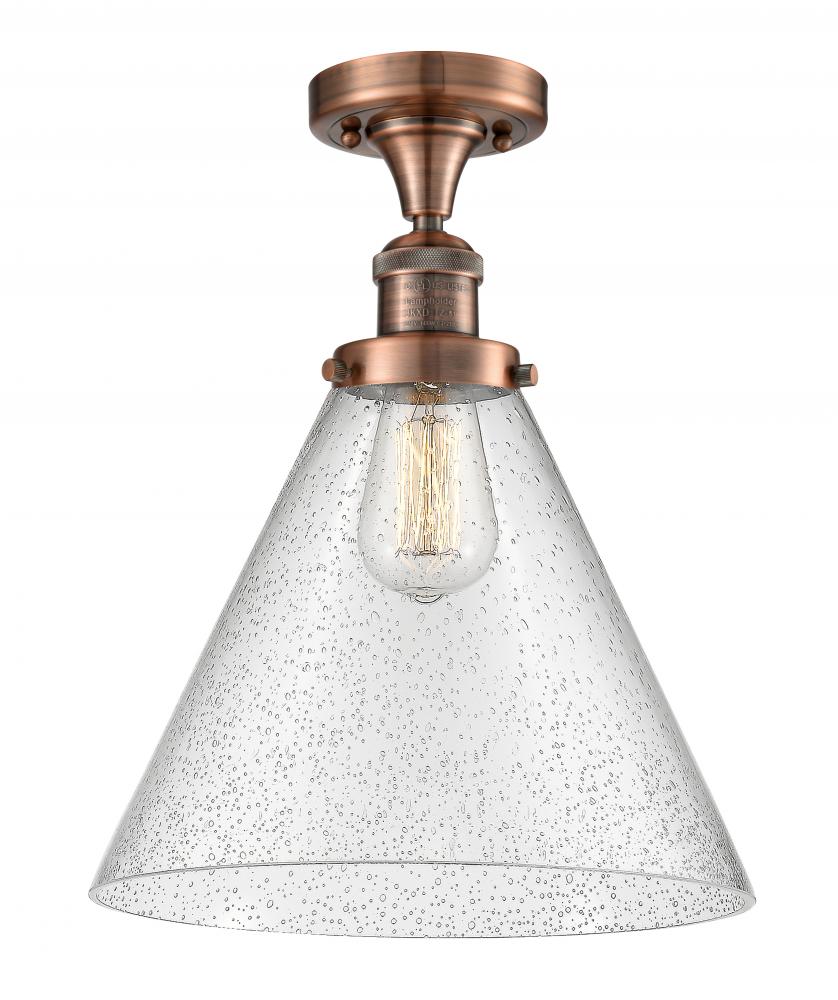 Cone - 1 Light - 12 inch - Antique Copper - Semi-Flush Mount