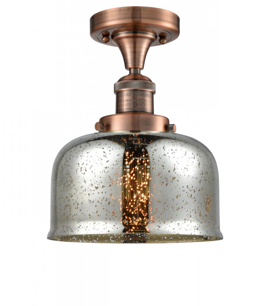 Bell - 1 Light - 8 inch - Antique Copper - Semi-Flush Mount