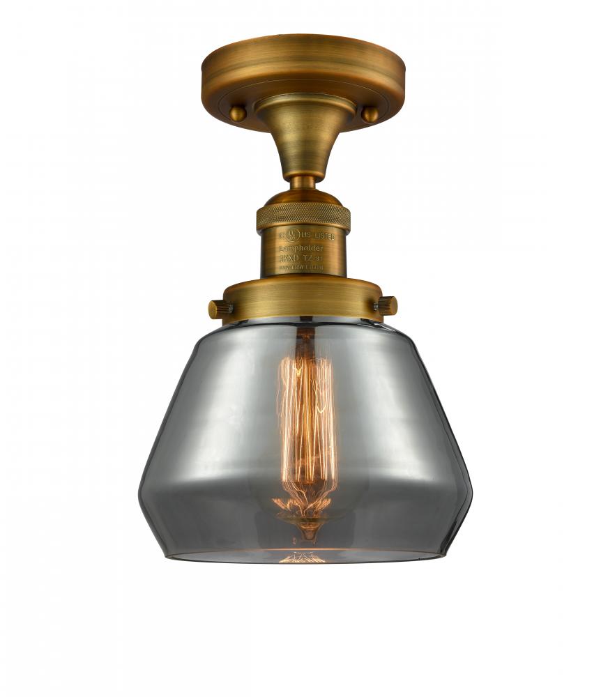 Fulton - 1 Light - 7 inch - Brushed Brass - Semi-Flush Mount