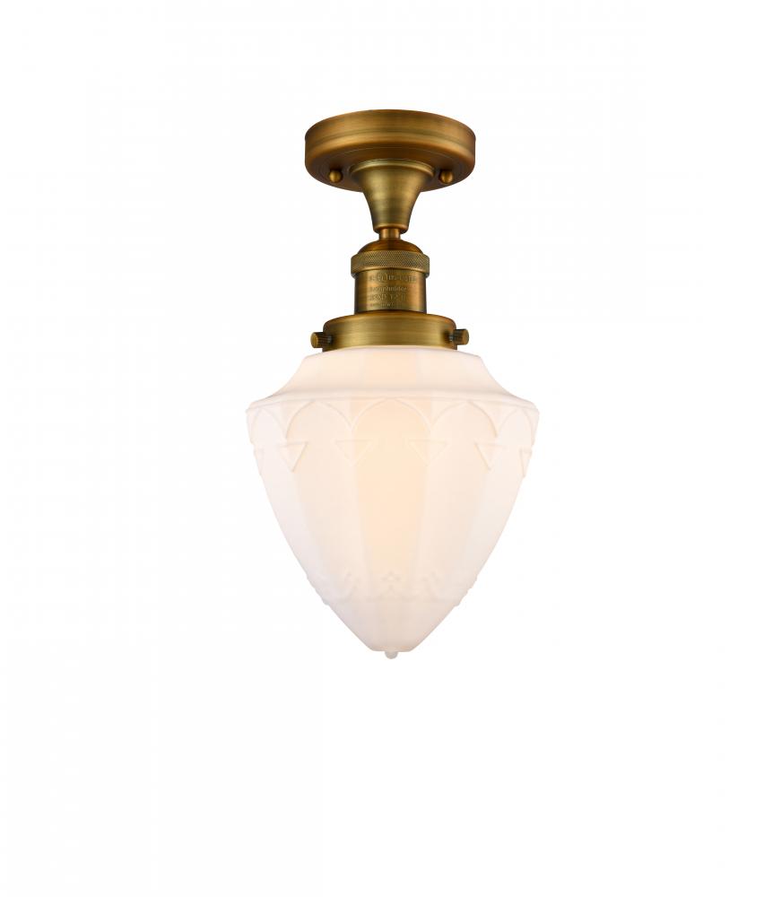 Bullet - 1 Light - 7 inch - Brushed Brass - Semi-Flush Mount