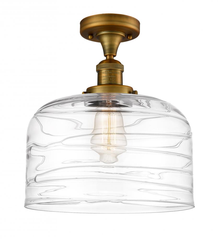 Bell - 1 Light - 12 inch - Brushed Brass - Semi-Flush Mount