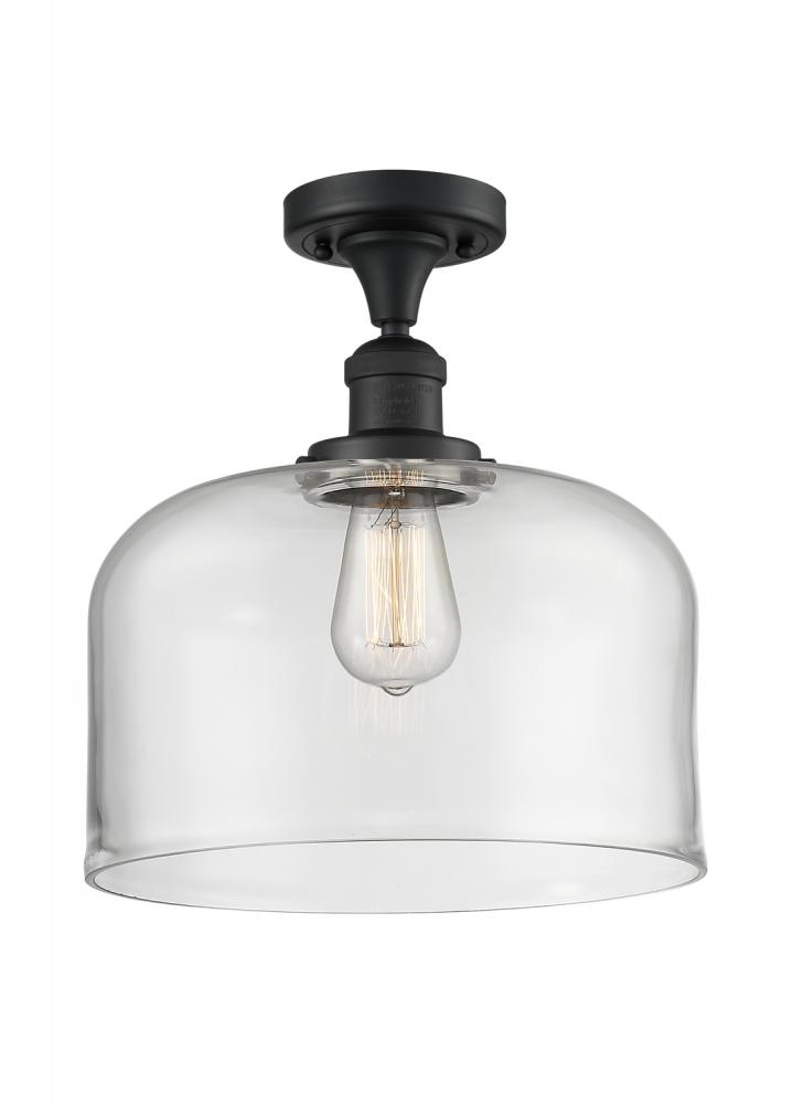 Bell - 1 Light - 12 inch - Matte Black - Semi-Flush Mount