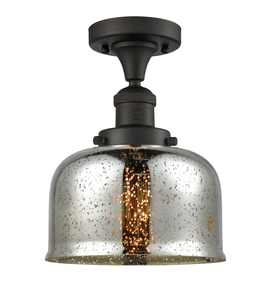 Bell - 1 Light - 8 inch - Oil Rubbed Bronze - Semi-Flush Mount