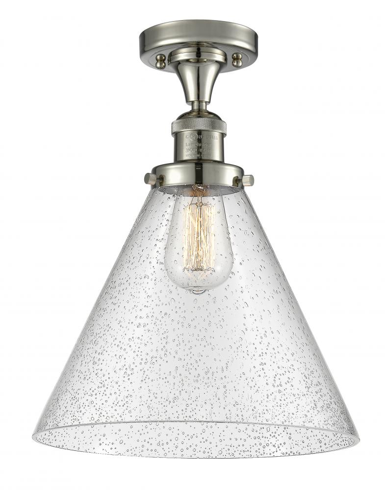 Cone - 1 Light - 12 inch - Polished Nickel - Semi-Flush Mount