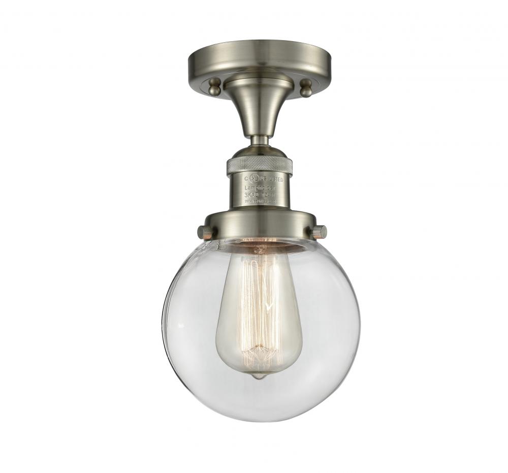 Beacon - 1 Light - 6 inch - Brushed Satin Nickel - Semi-Flush Mount