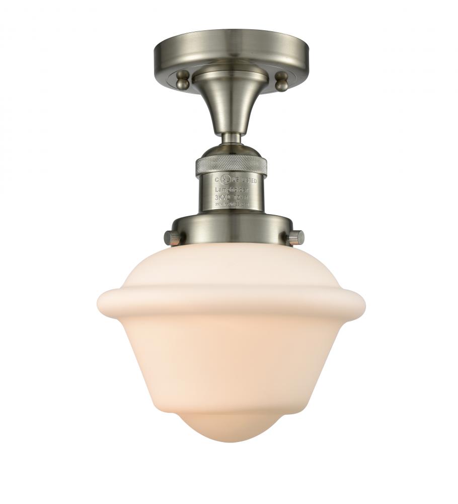 Oxford - 1 Light - 8 inch - Brushed Satin Nickel - Semi-Flush Mount