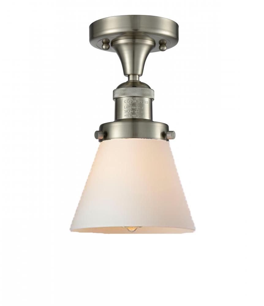 Cone - 1 Light - 7 inch - Brushed Satin Nickel - Semi-Flush Mount