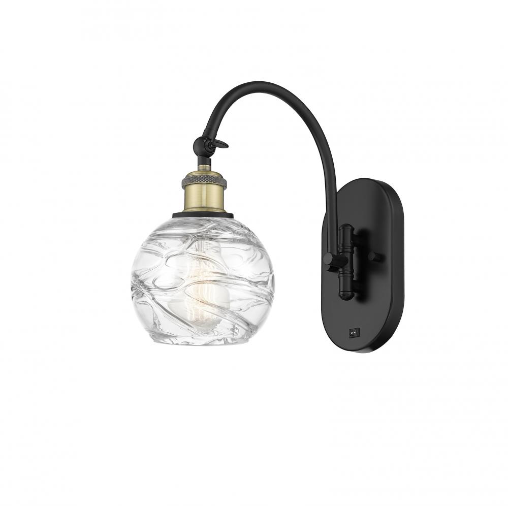 Athens Deco Swirl - 1 Light - 6 inch - Black Antique Brass - Sconce