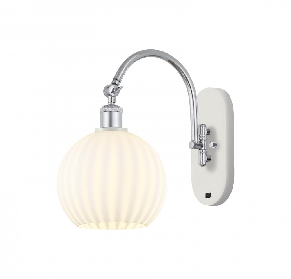 White Venetian - 1 Light - 8 inch - White Polished Chrome - Sconce