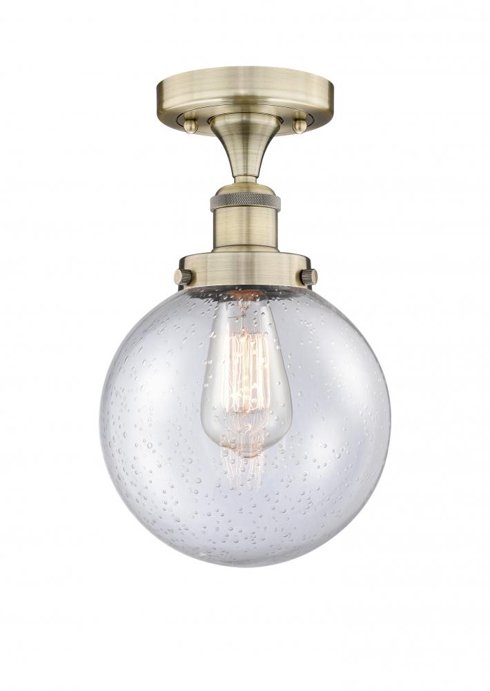 Beacon - 1 Light - 8 inch - Antique Brass - Semi-Flush Mount