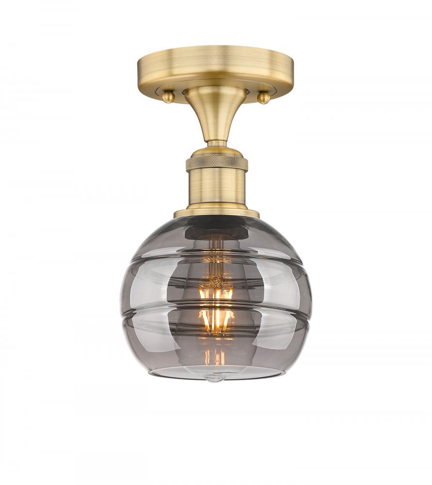 Rochester - 1 Light - 6 inch - Brushed Brass - Semi-Flush Mount