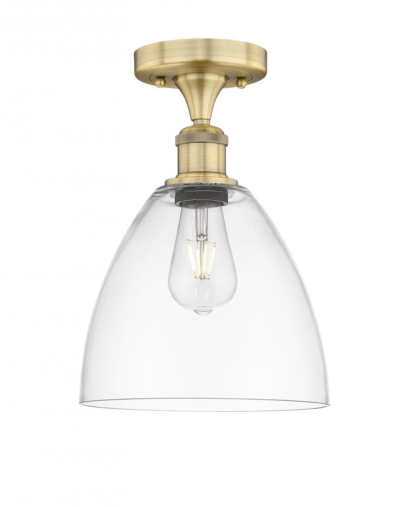 Bristol - 1 Light - 9 inch - Brushed Brass - Semi-Flush Mount