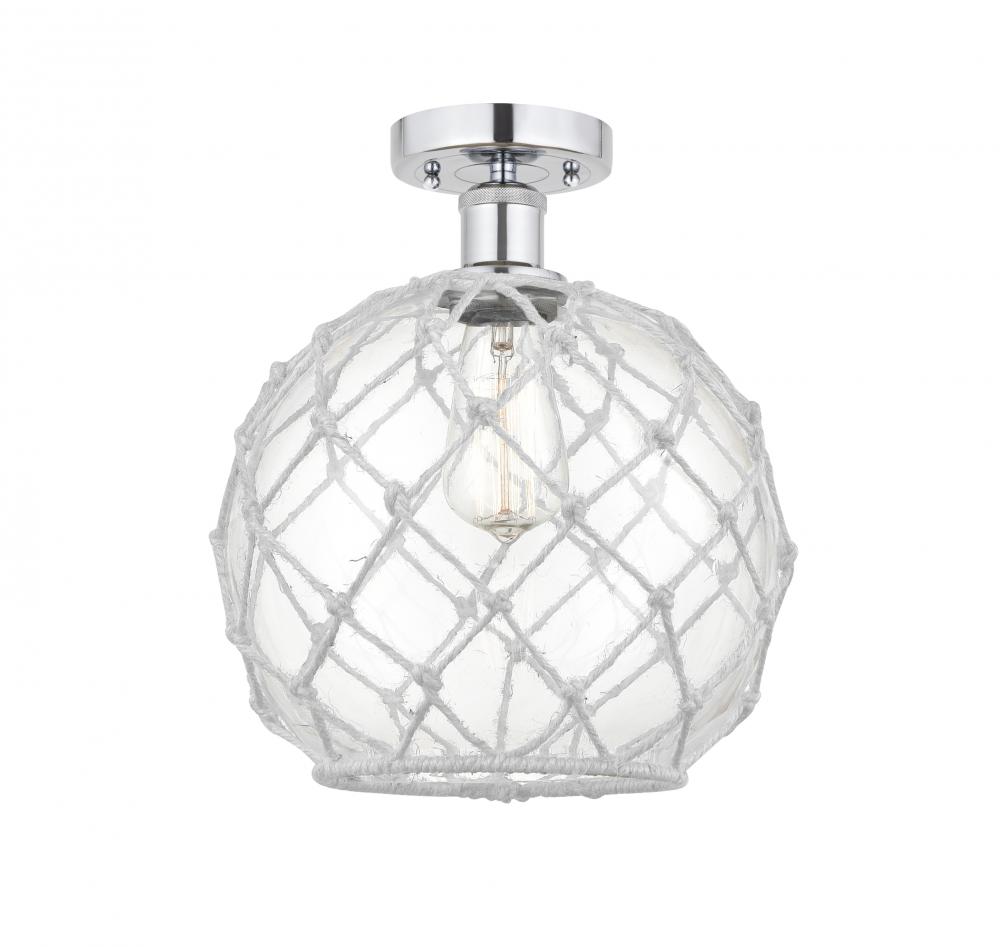 Farmhouse Rope - 1 Light - 10 inch - Polished Chrome - Semi-Flush Mount