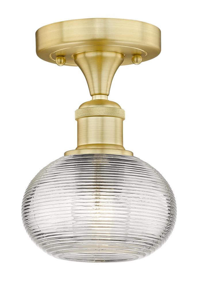 Ithaca - 1 Light - 6 inch - Satin Gold - Semi-Flush Mount