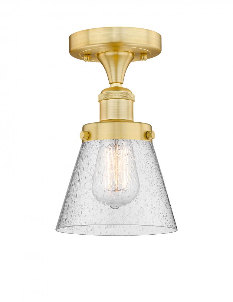 Cone - 1 Light - 6 inch - Satin Gold - Semi-Flush Mount