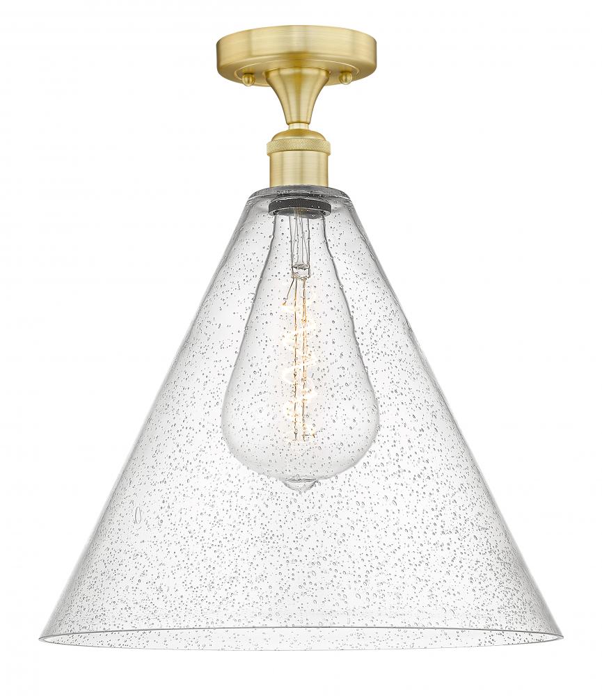 Berkshire - 1 Light - 16 inch - Satin Gold - Semi-Flush Mount