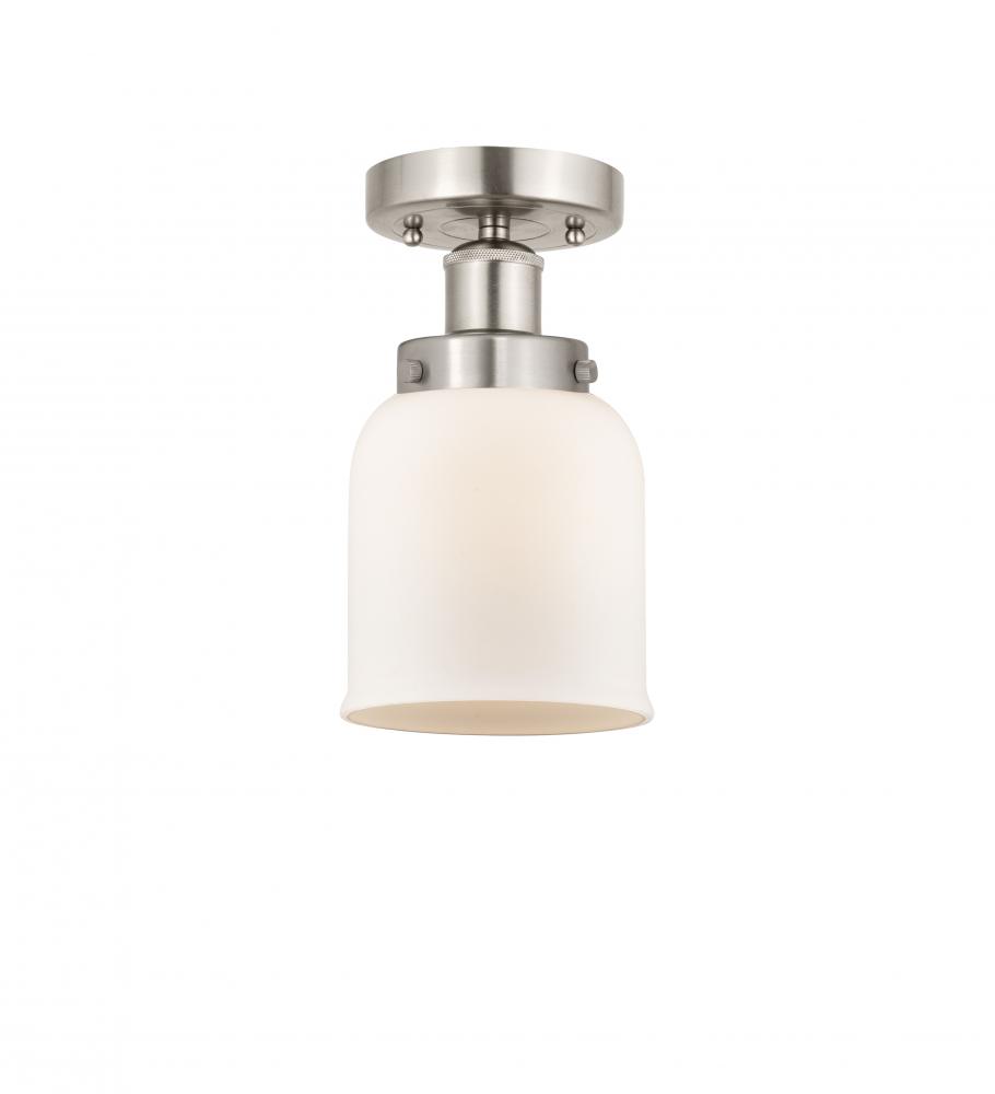 Bell - 1 Light - 5 inch - Brushed Satin Nickel - Semi-Flush Mount