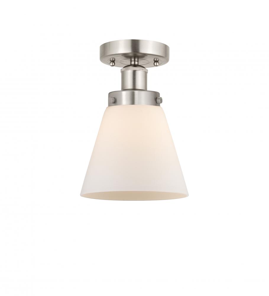 Cone - 1 Light - 6 inch - Brushed Satin Nickel - Semi-Flush Mount