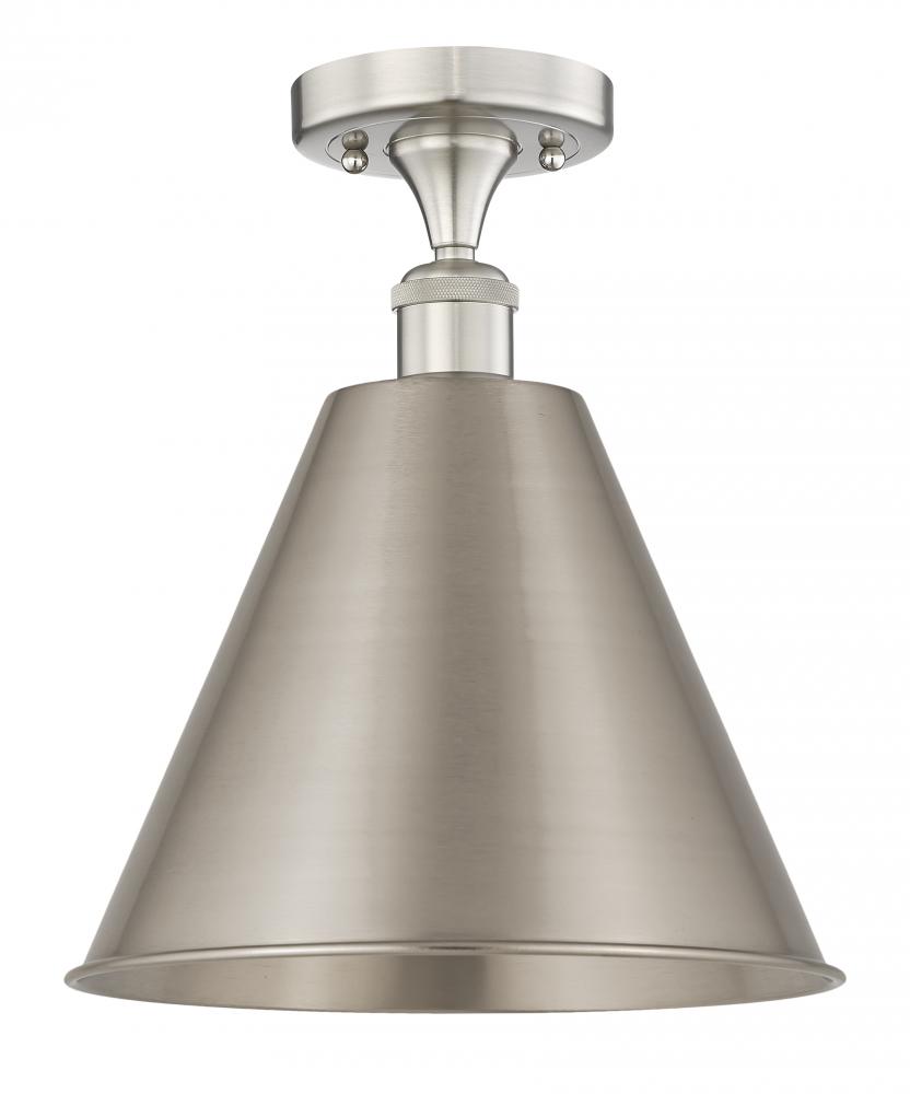 Berkshire - 1 Light - 12 inch - Brushed Satin Nickel - Semi-Flush Mount