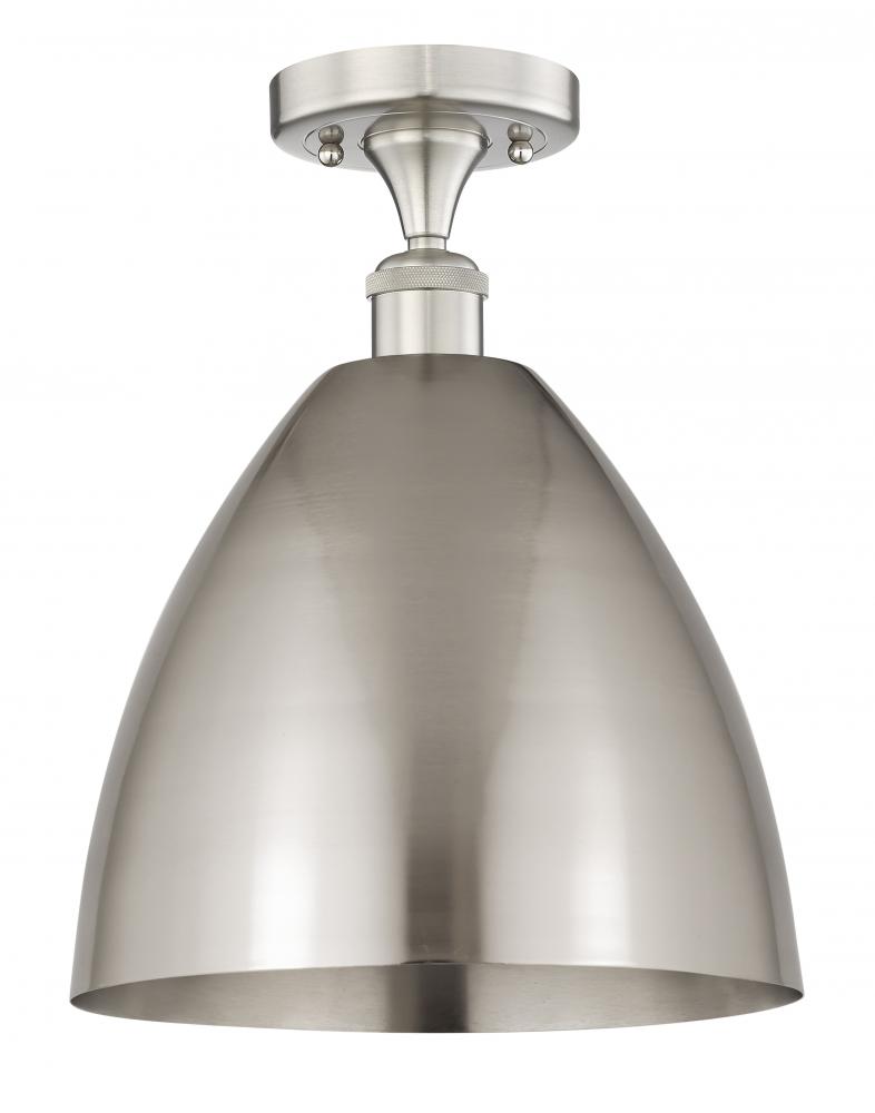 Bristol - 1 Light - 12 inch - Brushed Satin Nickel - Semi-Flush Mount