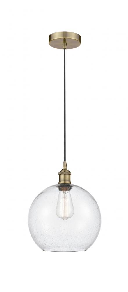 Athens - 1 Light - 10 inch - Antique Brass - Cord hung - Mini Pendant