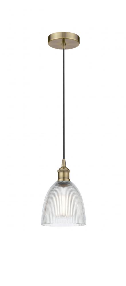 Castile - 1 Light - 6 inch - Antique Brass - Cord hung - Mini Pendant