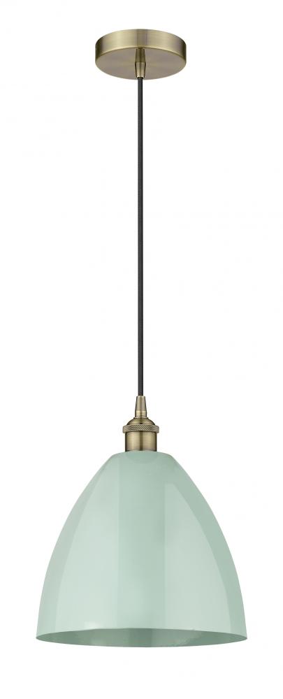 Plymouth - 1 Light - 12 inch - Antique Brass - Cord hung - Mini Pendant