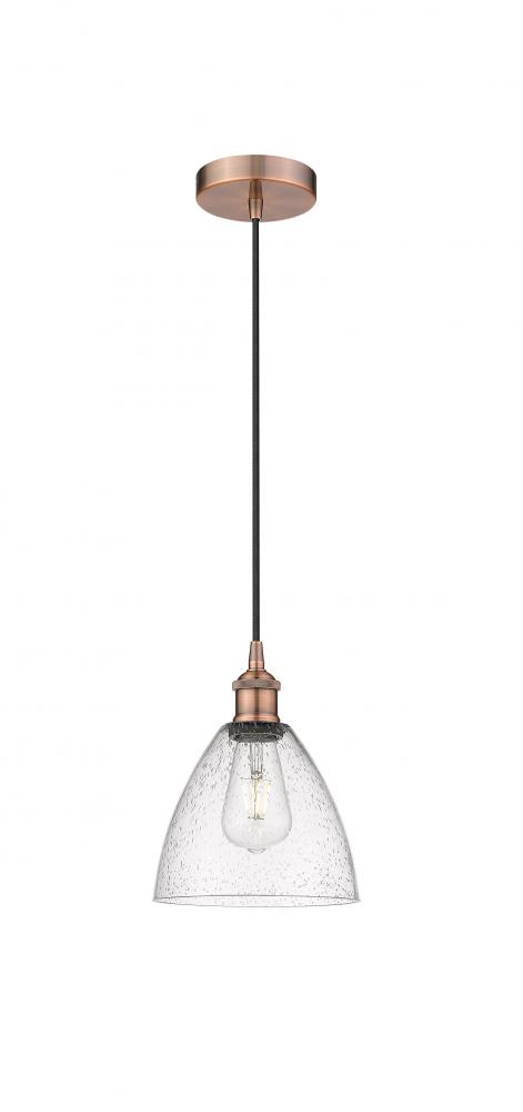 Bristol - 1 Light - 8 inch - Antique Copper - Cord hung - Mini Pendant