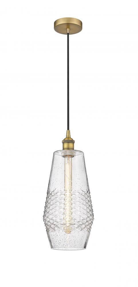 Windham - 1 Light - 7 inch - Brushed Brass - Cord hung - Mini Pendant