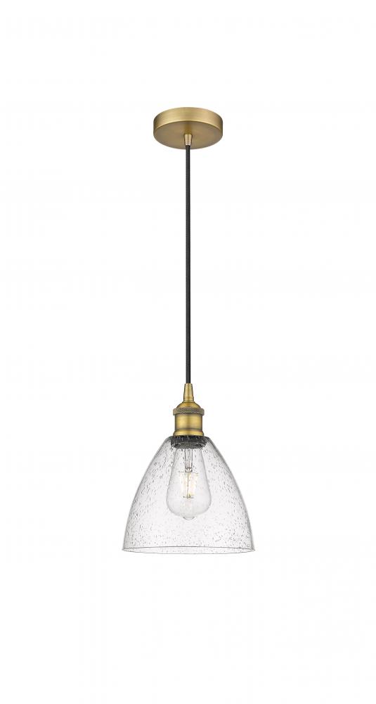 Bristol - 1 Light - 8 inch - Brushed Brass - Cord hung - Mini Pendant