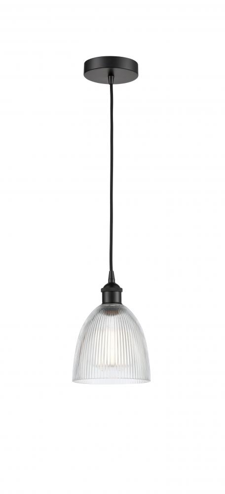 Castile - 1 Light - 6 inch - Matte Black - Cord hung - Mini Pendant