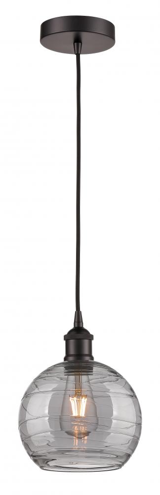 Athens Deco Swirl - 1 Light - 8 inch - Oil Rubbed Bronze - Cord hung - Mini Pendant