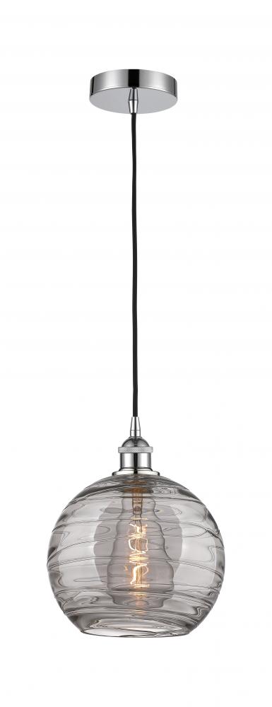 Athens Deco Swirl - 1 Light - 10 inch - Polished Chrome - Cord hung - Mini Pendant