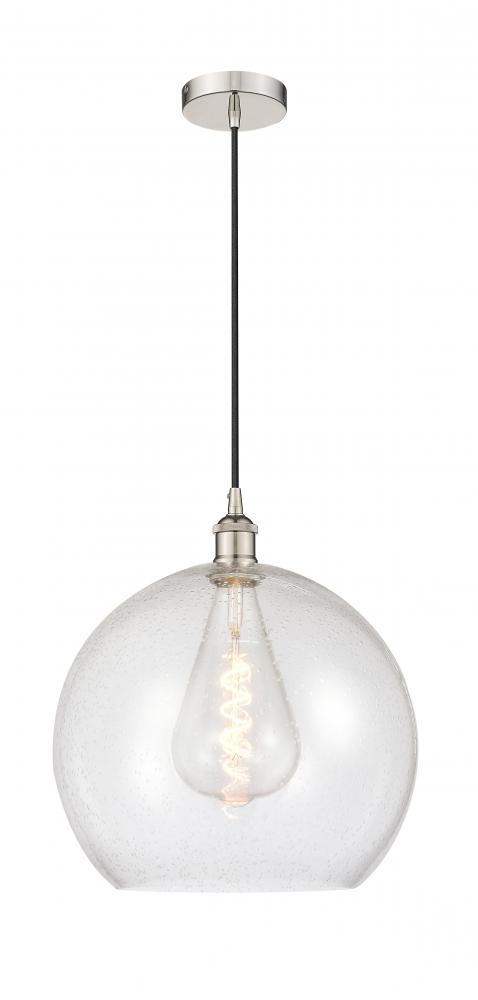 Athens - 1 Light - 14 inch - Polished Nickel - Cord hung - Pendant