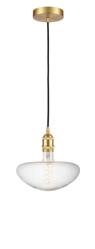 Edison - 1 Light - 9 inch - Satin Gold - Cord hung - Mini Pendant