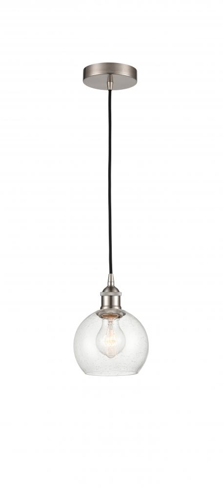 Athens - 1 Light - 6 inch - Brushed Satin Nickel - Cord hung - Mini Pendant