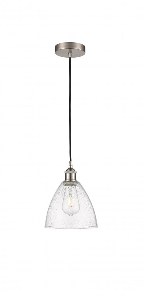 Bristol - 1 Light - 8 inch - Brushed Satin Nickel - Cord hung - Mini Pendant