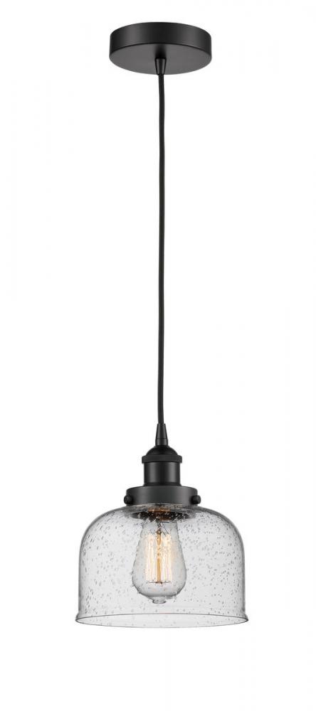 Bell - 1 Light - 8 inch - Matte Black - Cord hung - Mini Pendant