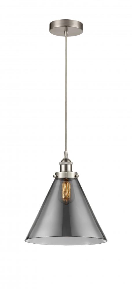 Cone - 1 Light - 12 inch - Brushed Satin Nickel - Cord hung - Mini Pendant