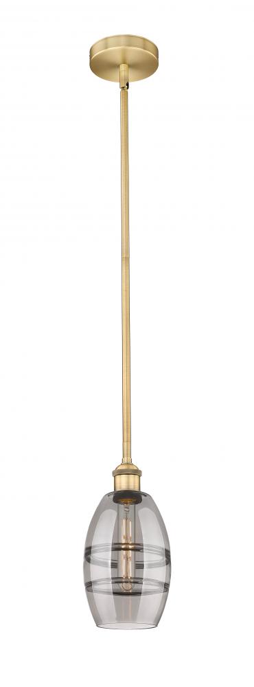 Vaz - 1 Light - 6 inch - Brushed Brass - Cord hung - Mini Pendant