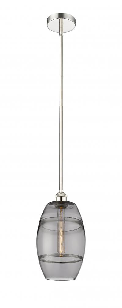 Vaz - 1 Light - 8 inch - Polished Nickel - Cord hung - Mini Pendant