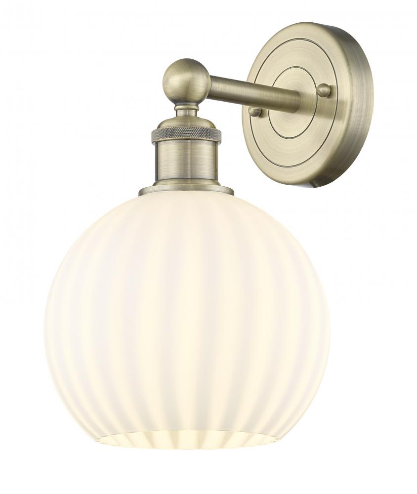 White Venetian - 1 Light - 8 inch - Antique Brass - Sconce