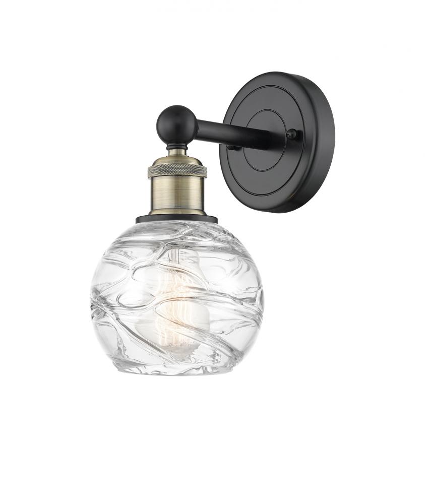 Athens Deco Swirl - 1 Light - 6 inch - Black Antique Brass - Sconce