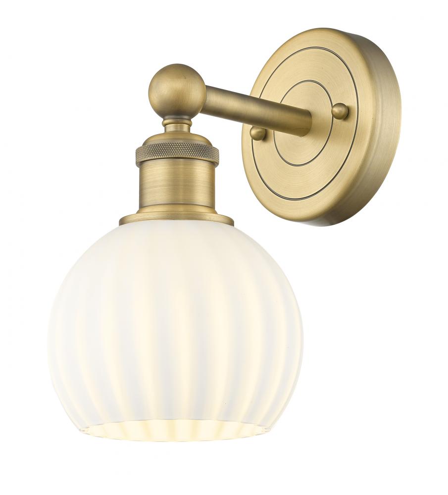 White Venetian - 1 Light - 6 inch - Brushed Brass - Sconce