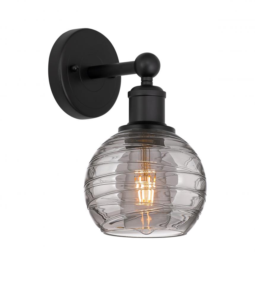 Athens Deco Swirl - 1 Light - 6 inch - Matte Black - Sconce