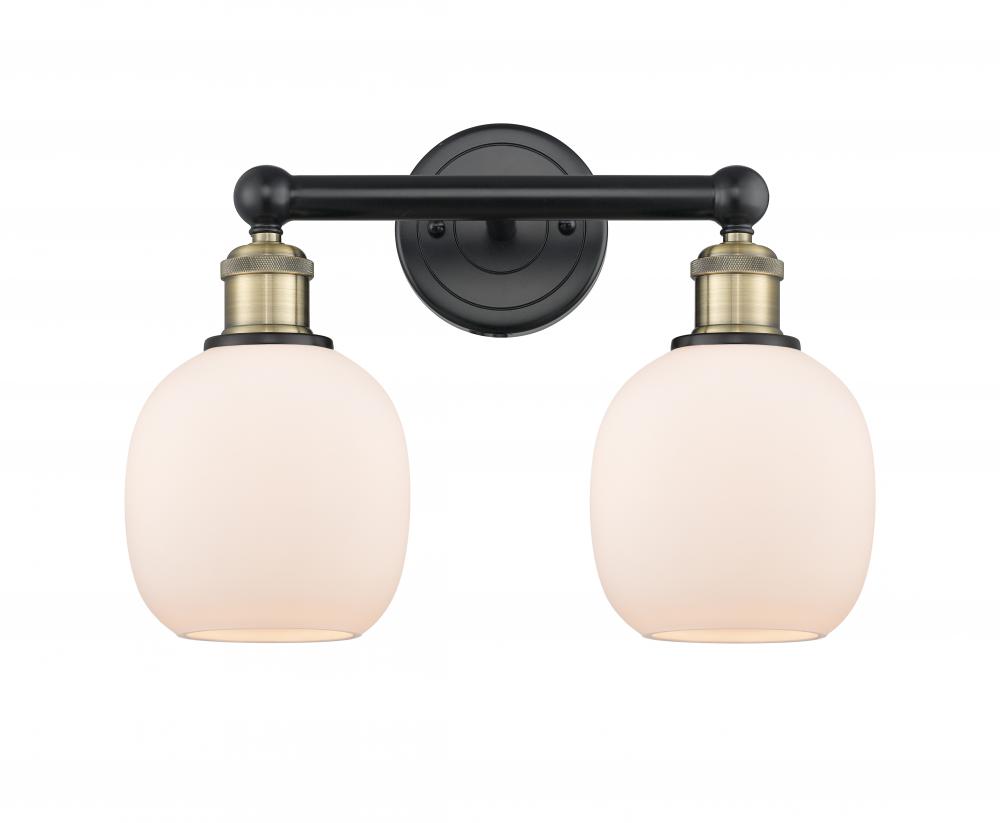 Belfast - 2 Light - 15 inch - Black Antique Brass - Bath Vanity Light